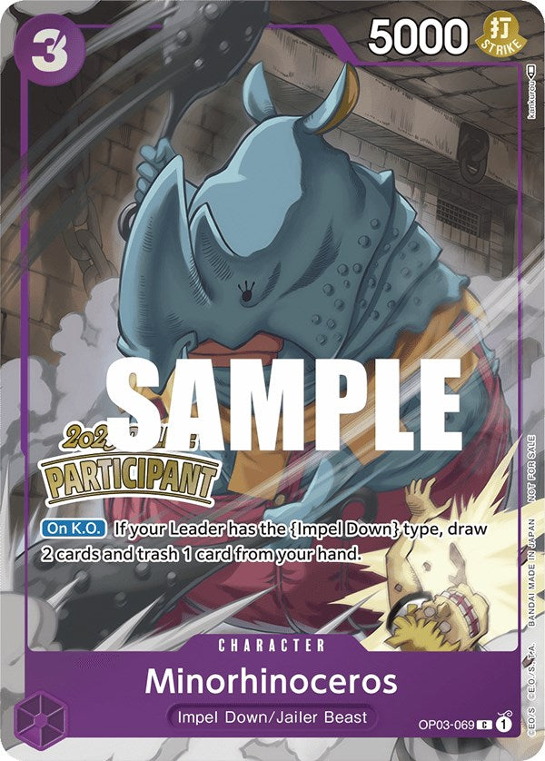 Minorhinoceros (Online Regional 2023) [Participant] [One Piece Promotion Cards] | Card Merchant Takapuna