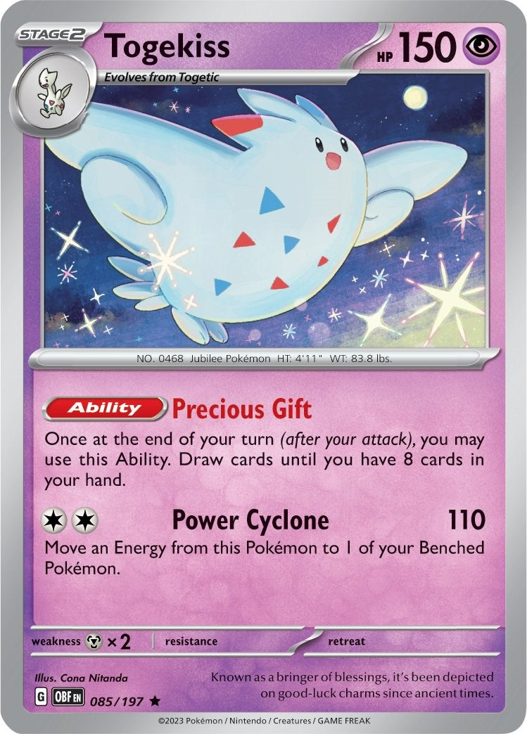 Togekiss (085/197) (Theme Deck Exclusive) [Scarlet & Violet: Obsidian Flames] | Card Merchant Takapuna