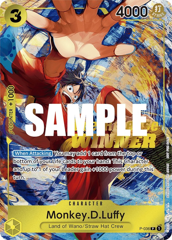 Monkey.D.Luffy (Pre-Release Tournament) [Winner] [One Piece Promotion Cards] | Card Merchant Takapuna