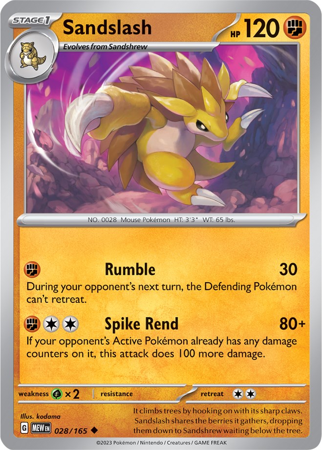 Sandslash (028/165) [Scarlet & Violet 151] | Card Merchant Takapuna