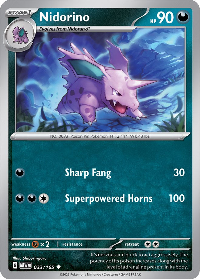 Nidorino (033/165) [Scarlet & Violet: 151] | Card Merchant Takapuna