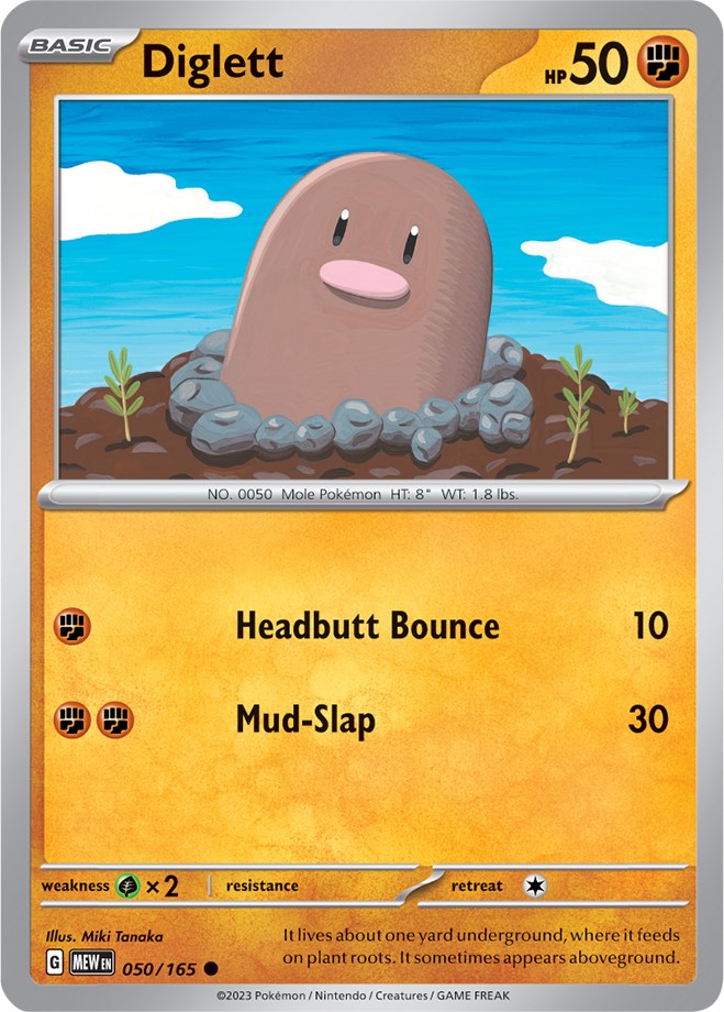 Diglett (050/165) [Scarlet & Violet: 151] | Card Merchant Takapuna