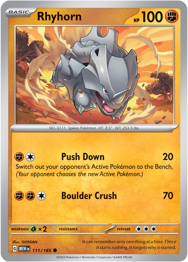 Rhyhorn (111/165) [Scarlet & Violet 151] | Card Merchant Takapuna