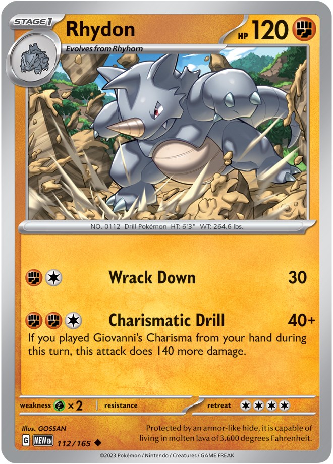 Rhydon (112/165) [Scarlet & Violet: 151] | Card Merchant Takapuna