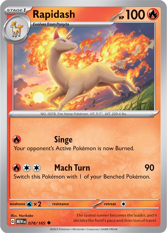 Rapidash (078/165) [Scarlet & Violet: 151] | Card Merchant Takapuna