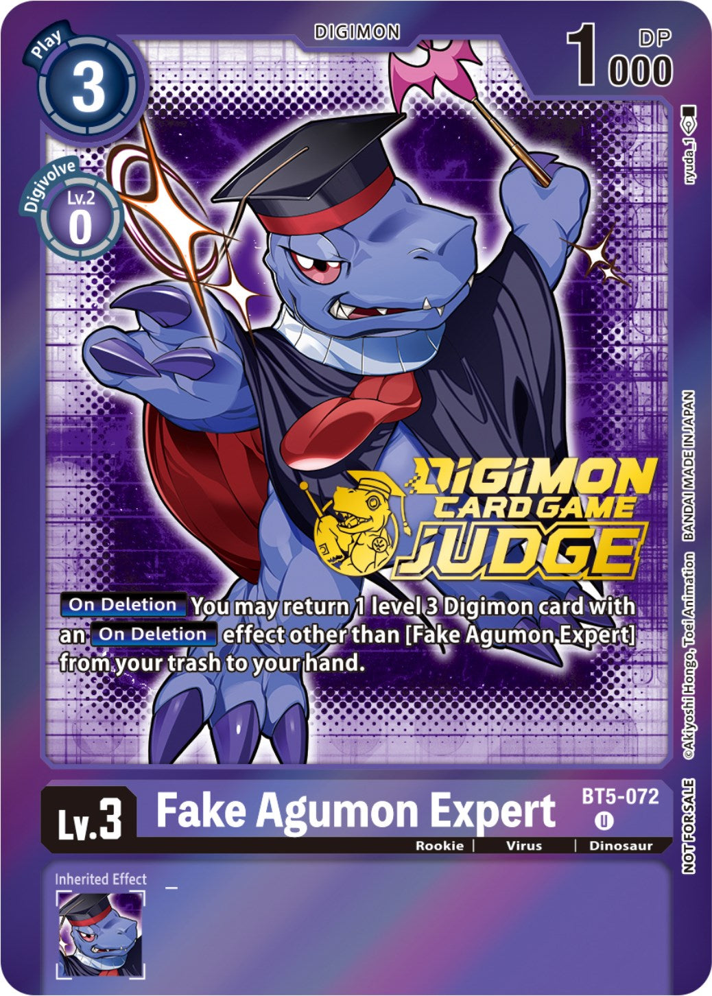 Fake Agumon Expert [BT5-072] (Judge Pack 4) [Battle of Omni Promos] | Card Merchant Takapuna