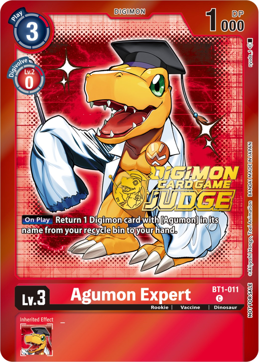 Agumon Expert [BT1-011] (Judge Pack 4) [Release Special Booster Promos] | Card Merchant Takapuna