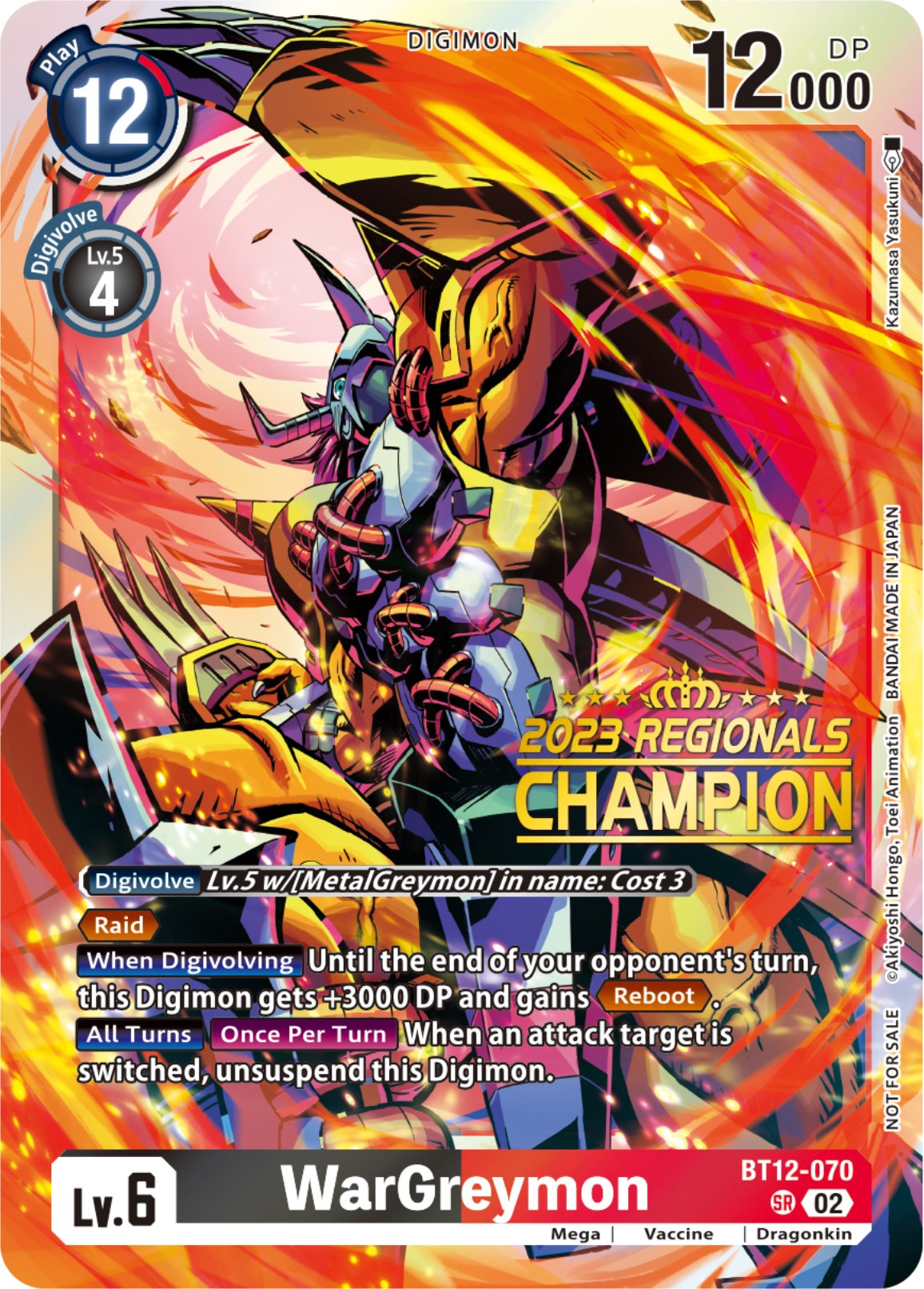 WarGreymon [BT12-070] (2023 Regionals Champion) [Across Time] | Card Merchant Takapuna