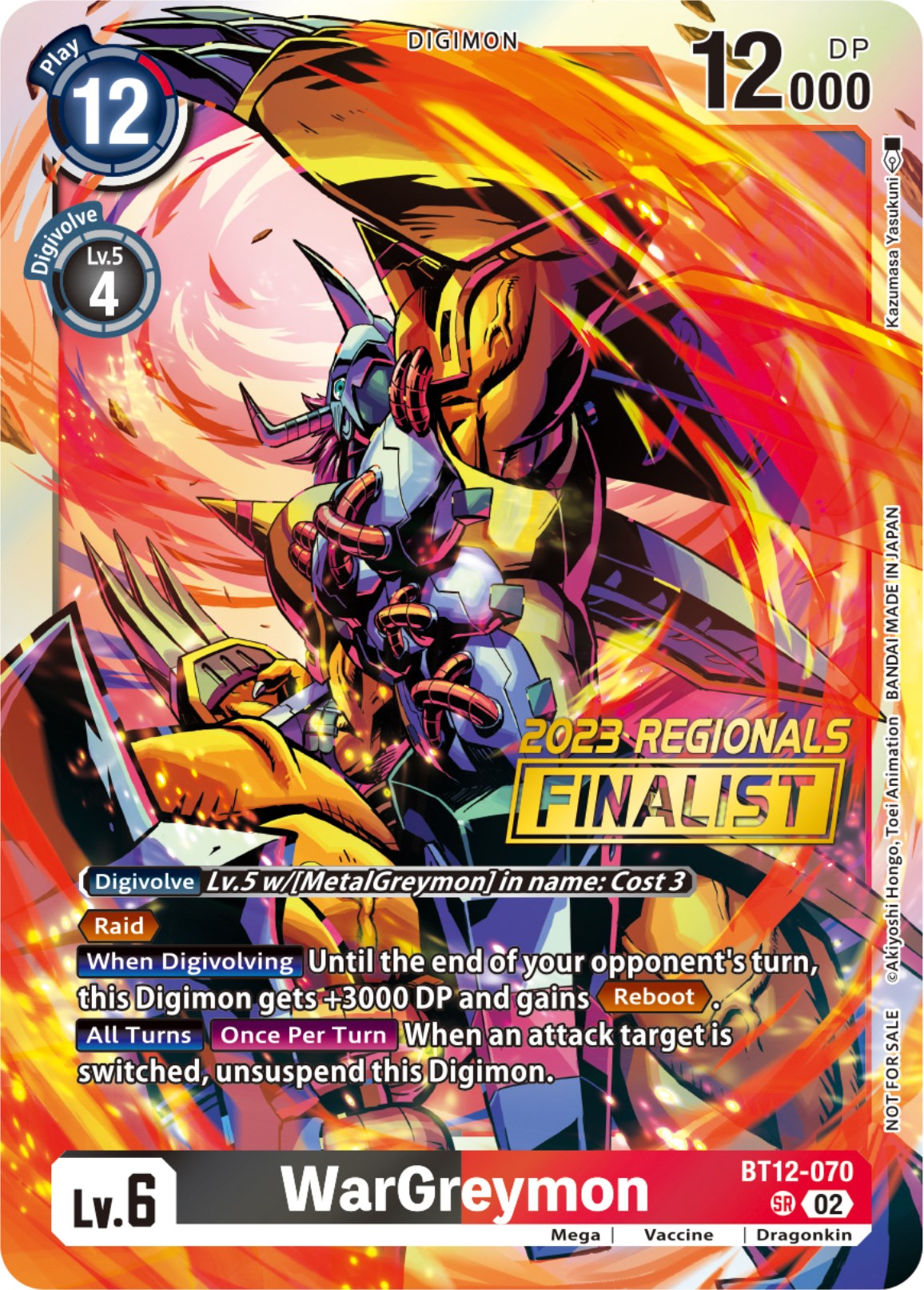 WarGreymon [BT12-070] (2023 Regionals Finalist) [Across Time] | Card Merchant Takapuna