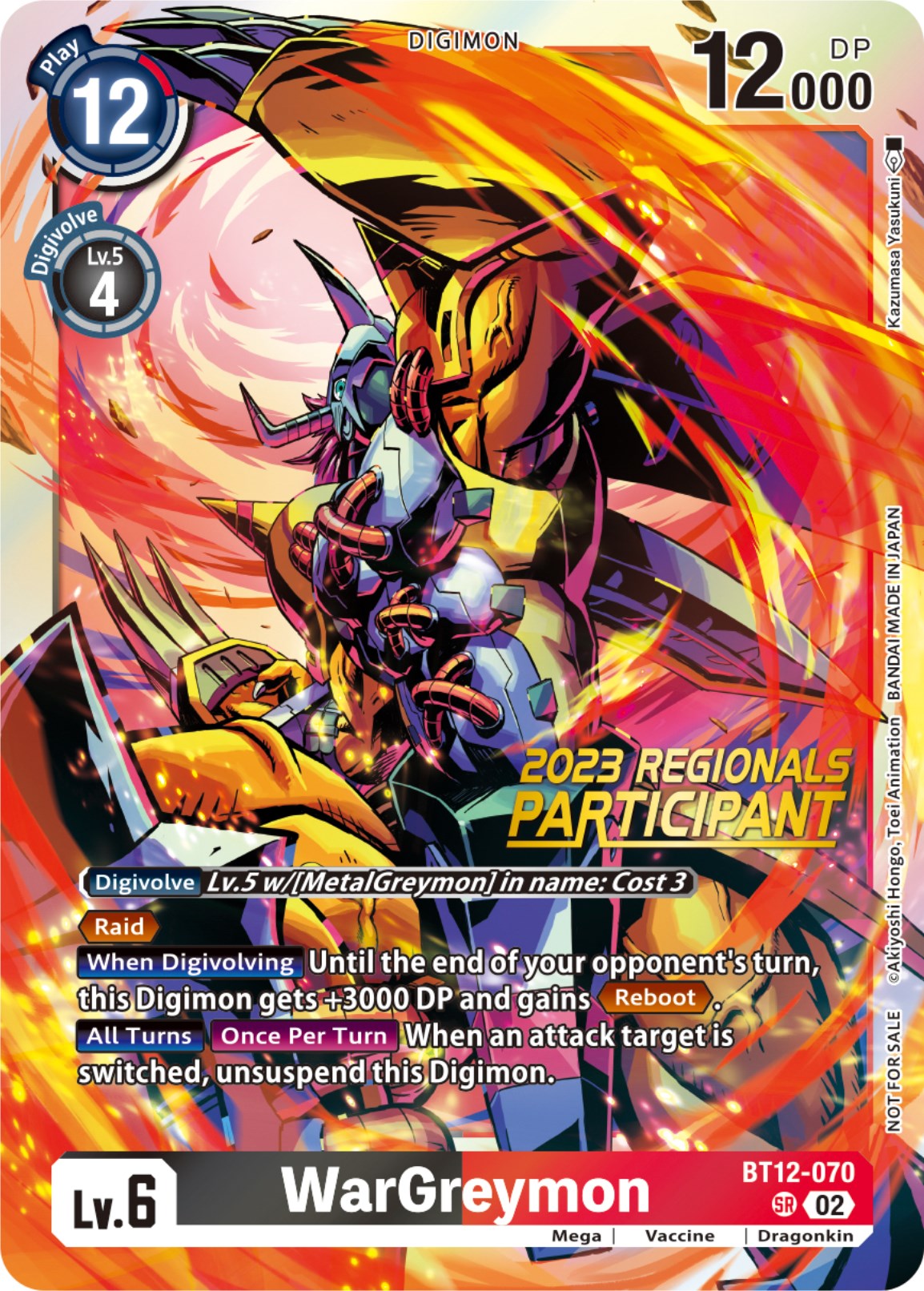 WarGreymon [BT12-070] (2023 Regionals Participant) [Across Time] | Card Merchant Takapuna