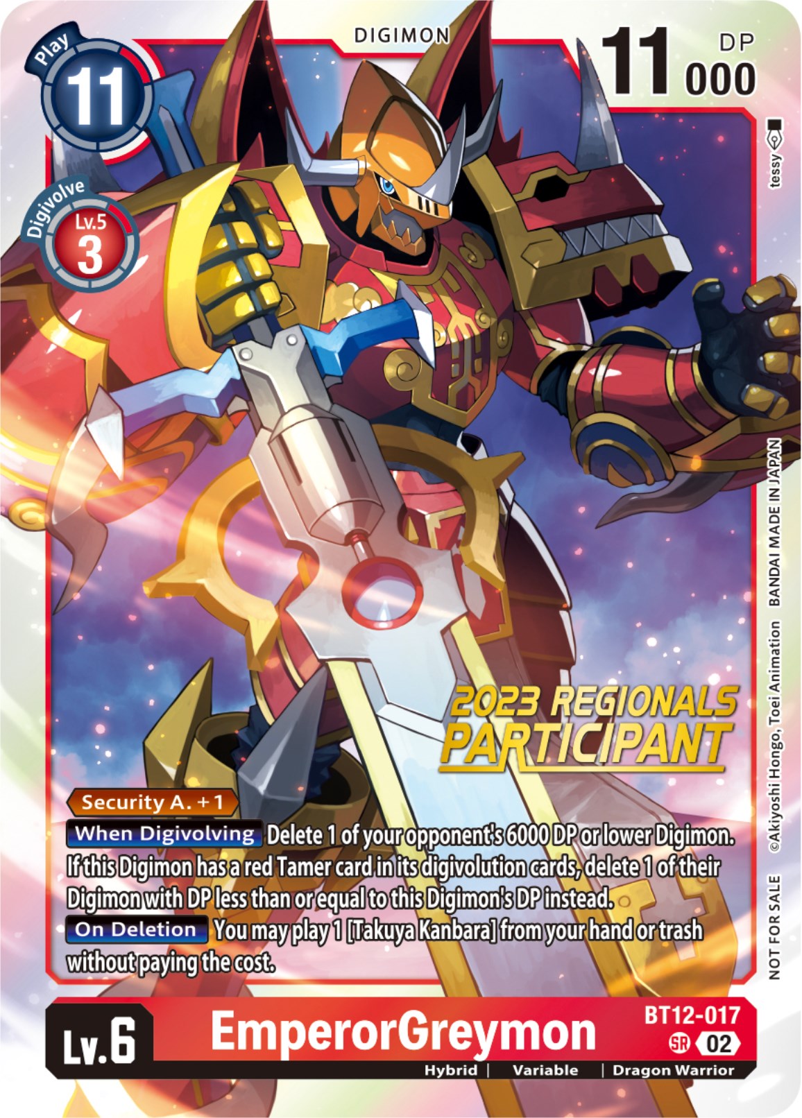 EmperorGreymon [BT12-017] (2023 Regionals Participant) [Across Time] | Card Merchant Takapuna