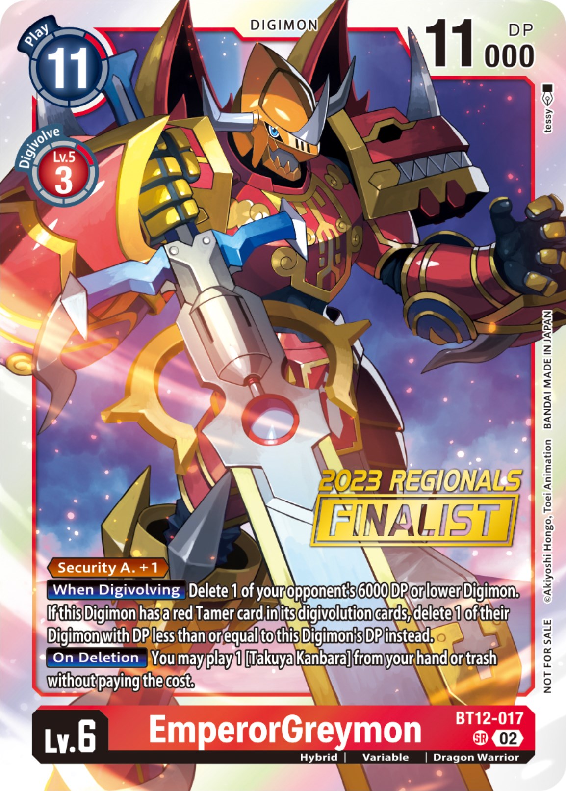 EmperorGreymon [BT12-017] (2023 Regionals Finalist) [Across Time] | Card Merchant Takapuna