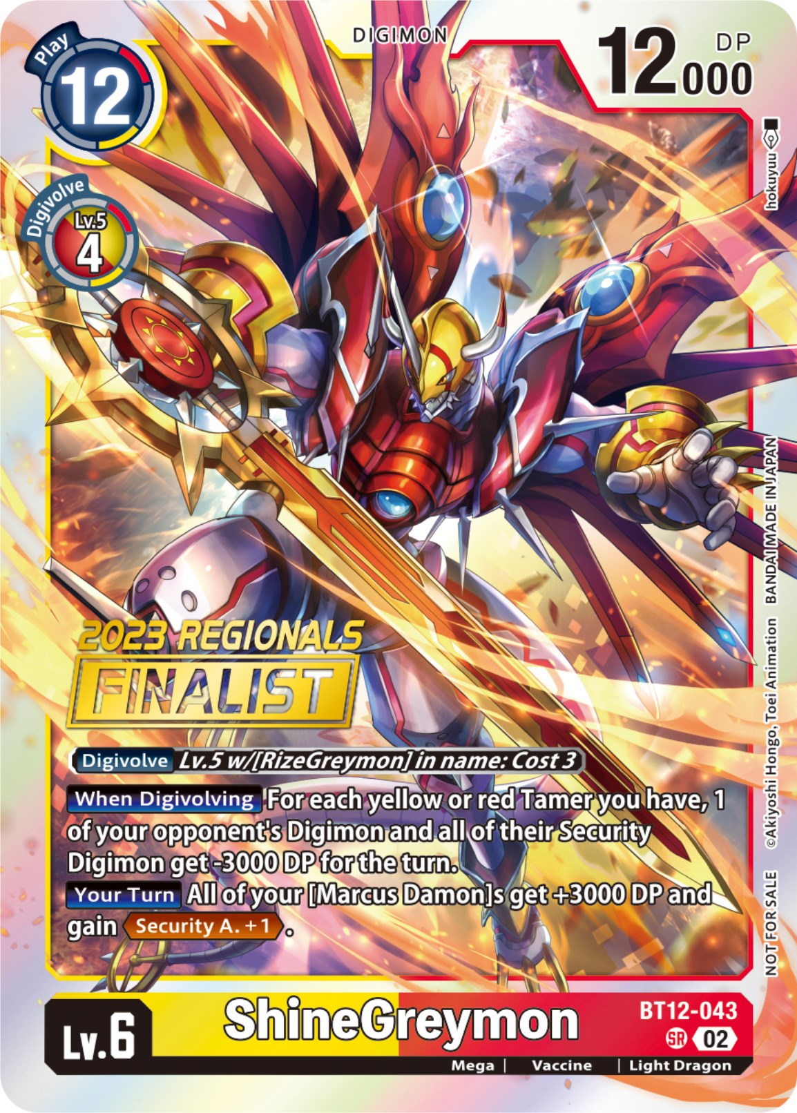 ShineGreymon [BT12-043] (2023 Regionals Finalist) [Across Time] | Card Merchant Takapuna