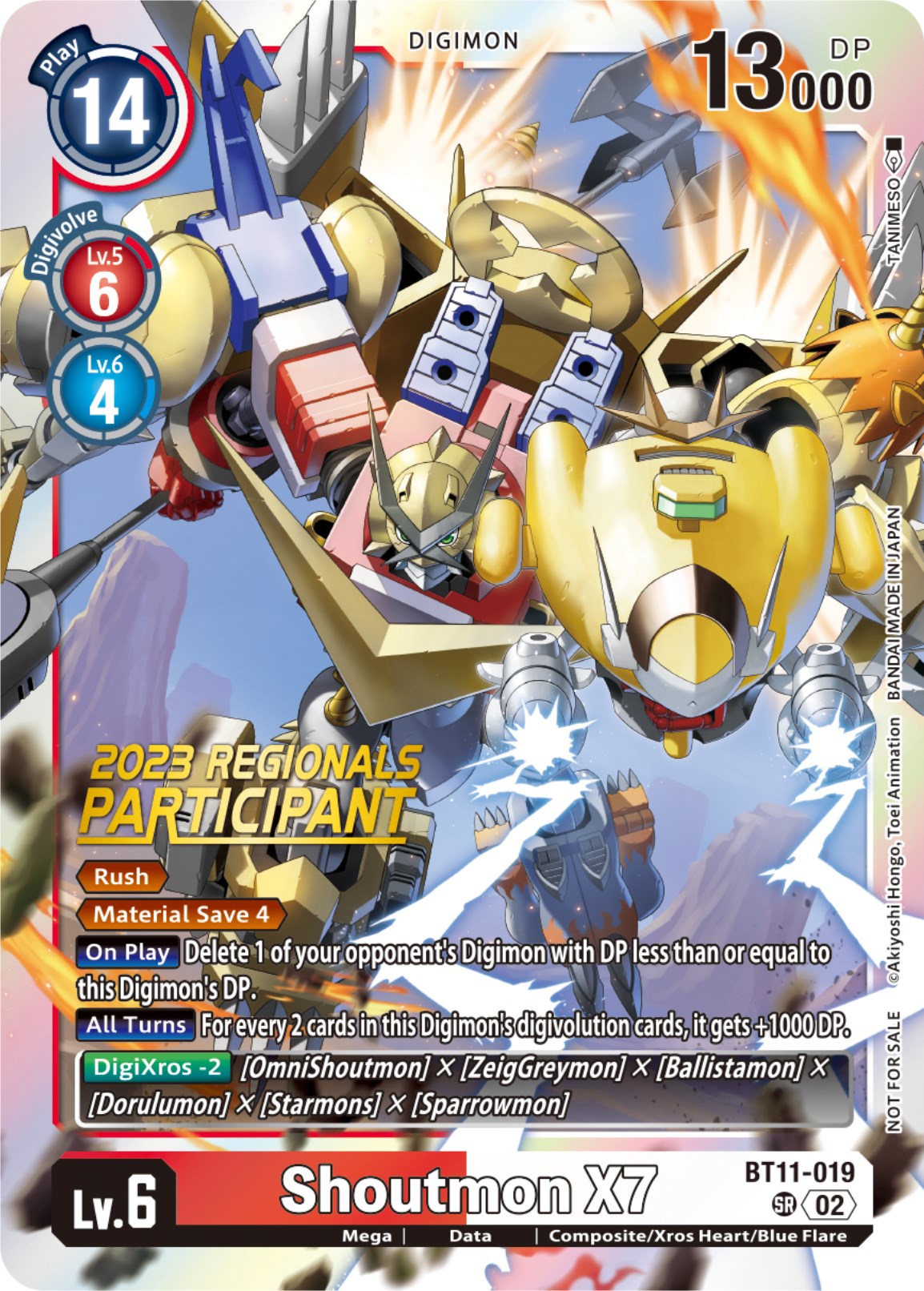 Shoutmon X7 [BT11-019] (2023 Regionals Participant) [Dimensional Phase] | Card Merchant Takapuna