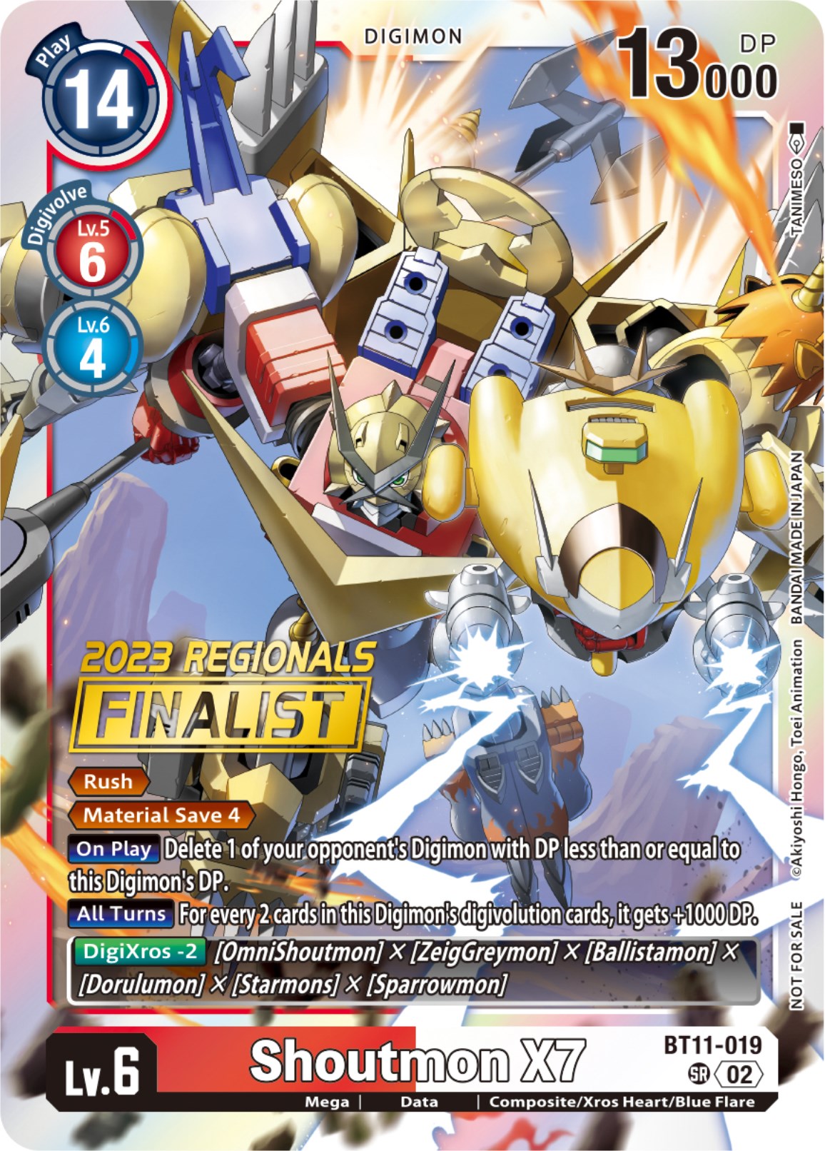 Shoutmon X7 [BT11-019] (2023 Regionals Finalist) [Dimensional Phase] | Card Merchant Takapuna