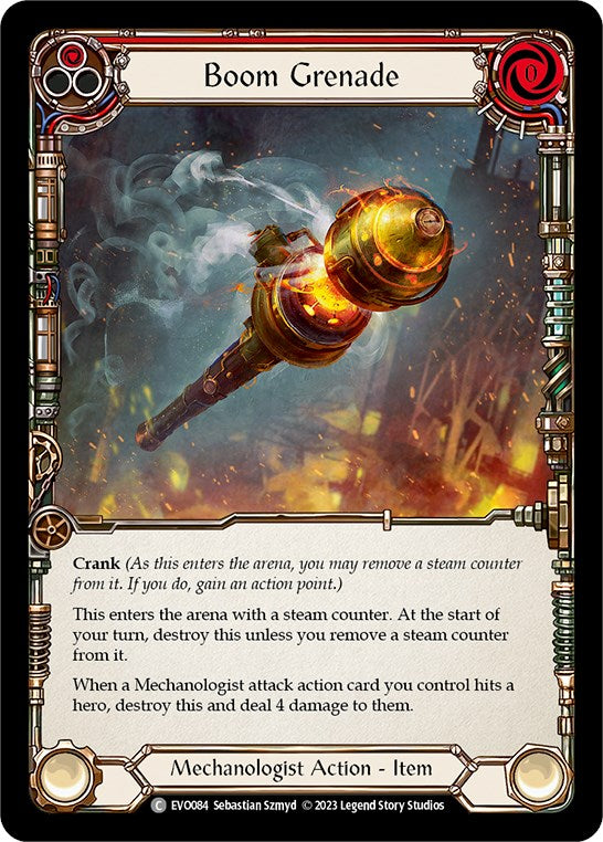 Boom Grenade (Red) [EVO084] (Bright Lights)  Rainbow Foil | Card Merchant Takapuna