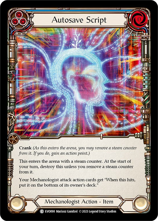 Autosave Script [EVO098] (Bright Lights)  Rainbow Foil | Card Merchant Takapuna