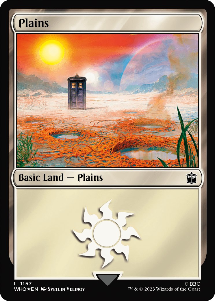 Plains (1157) (Surge Foil) [Doctor Who] | Card Merchant Takapuna