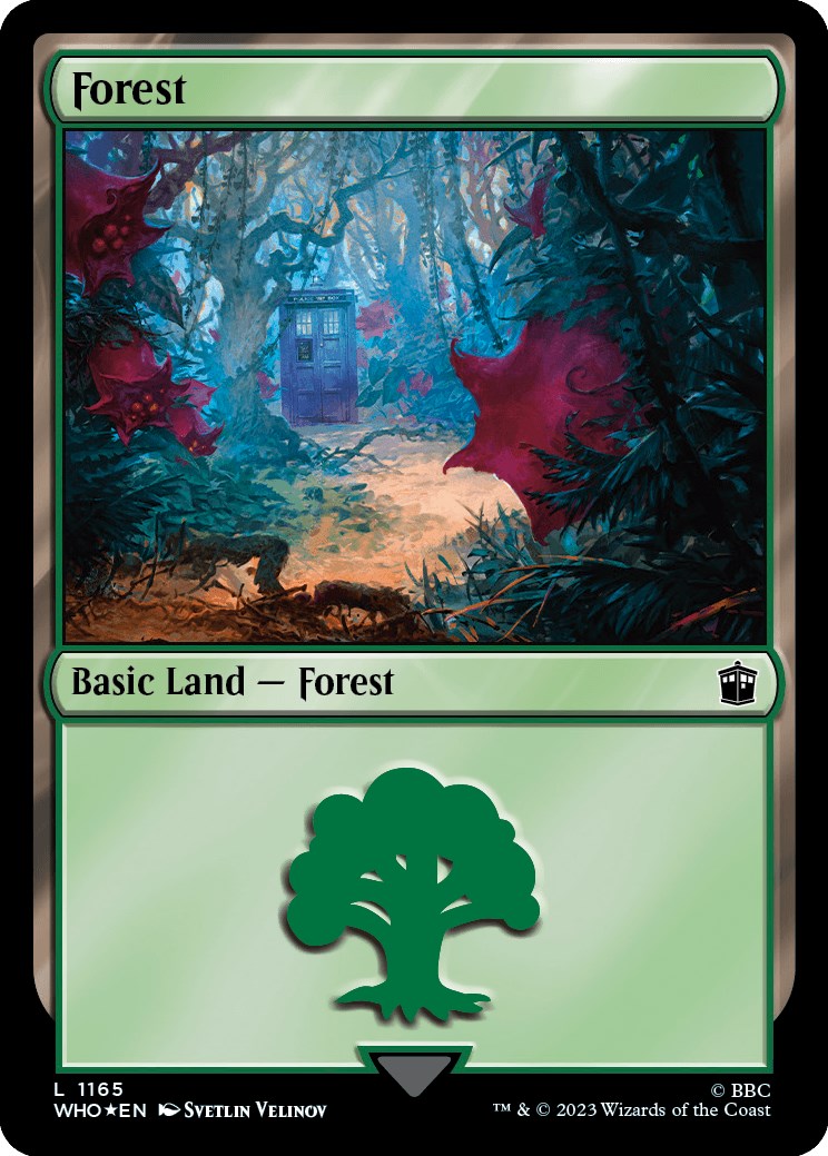 Forest (1165) (Surge Foil) [Doctor Who] | Card Merchant Takapuna