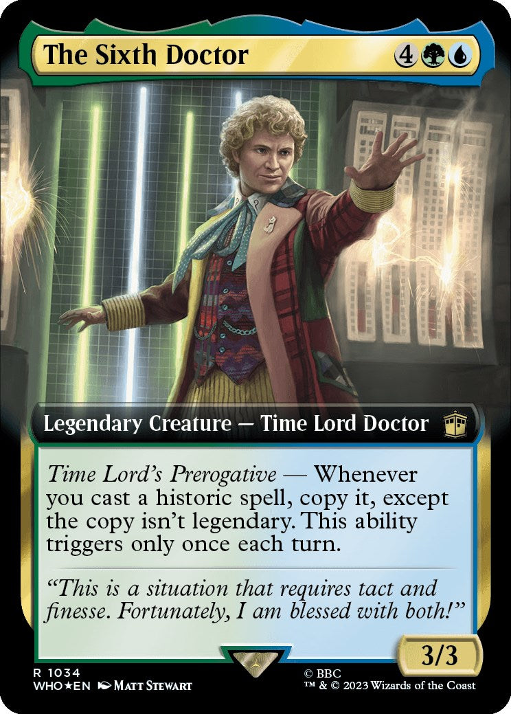 The Sixth Doctor (Extended Art) (Surge Foil) [Doctor Who] | Card Merchant Takapuna