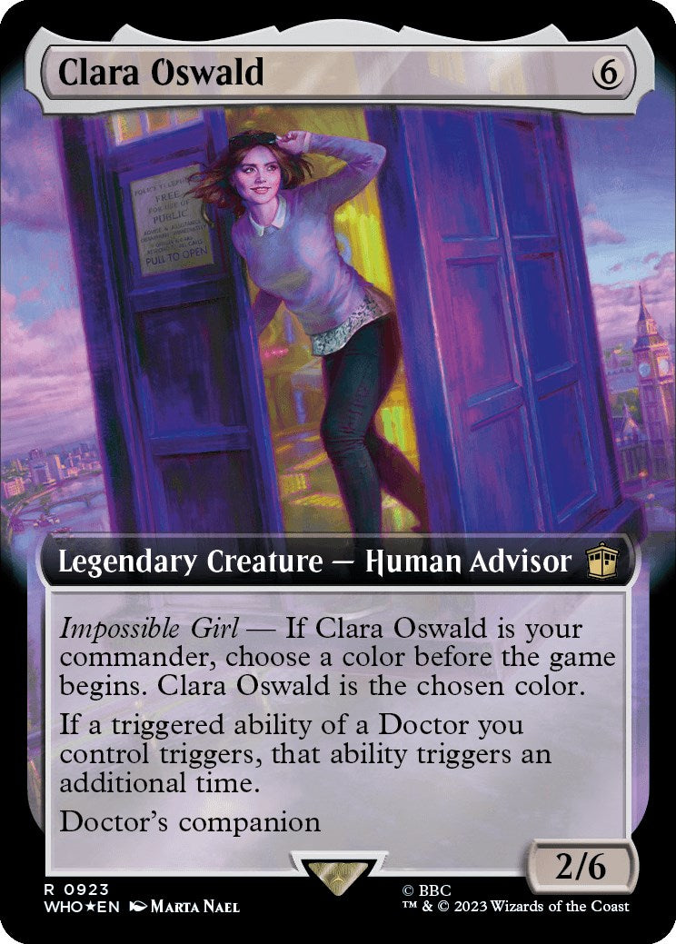 Clara Oswald (Extended Art) (Surge Foil) [Doctor Who] | Card Merchant Takapuna