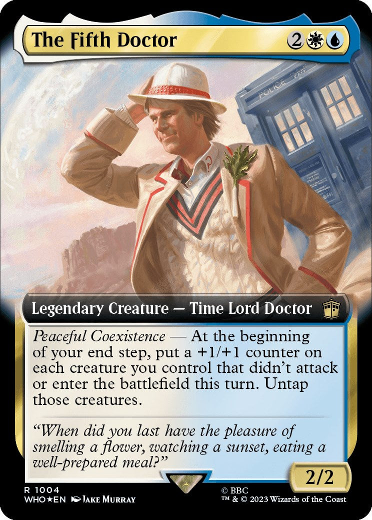 The Fifth Doctor (Extended Art) (Surge Foil) [Doctor Who] | Card Merchant Takapuna