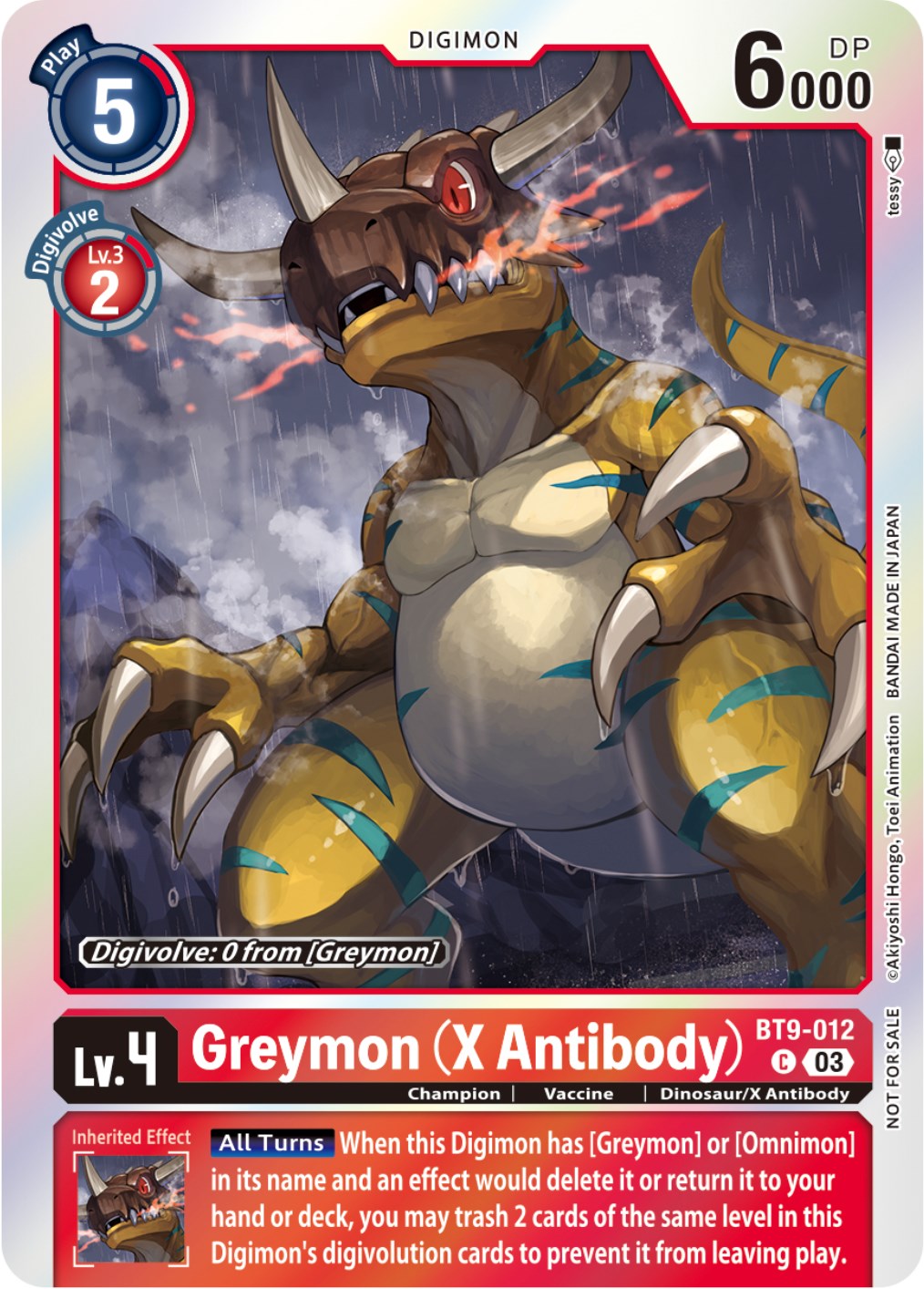 Greymon (X Antibody) [BT9-012] (Blast Ace Pre-Release Winner) [X Record] | Card Merchant Takapuna