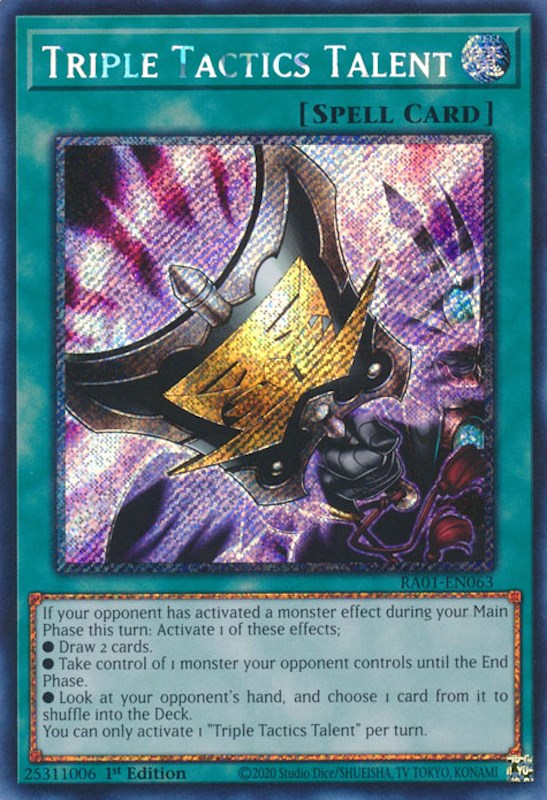 Triple Tactics Talent [RA01-EN063] Platinum Secret Rare | Card Merchant Takapuna