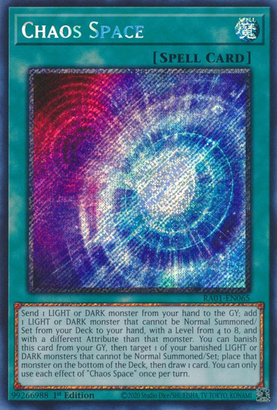 Chaos Space [RA01-EN065] Platinum Secret Rare | Card Merchant Takapuna