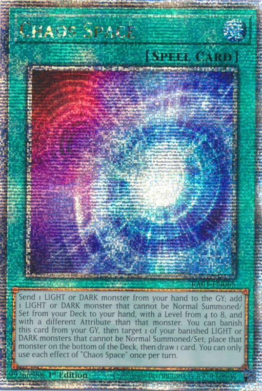 Chaos Space [RA01-EN065] Quarter Century Secret Rare | Card Merchant Takapuna