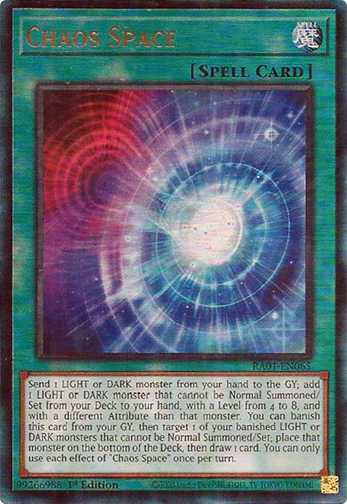 Chaos Space [RA01-EN065] Prismatic Ultimate Rare | Card Merchant Takapuna