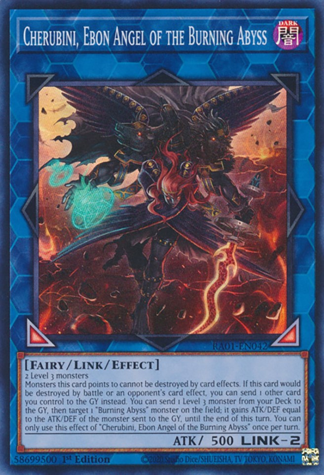 Cherubini, Ebon Angel of the Burning Abyss [RA01-EN042] Super Rare | Card Merchant Takapuna