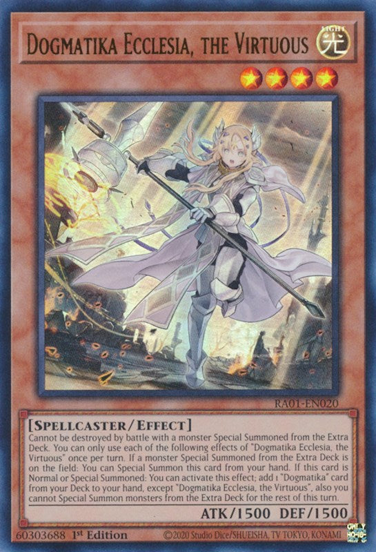 Dogmatika Ecclesia, the Virtuous [RA01-EN020] Ultra Rare | Card Merchant Takapuna