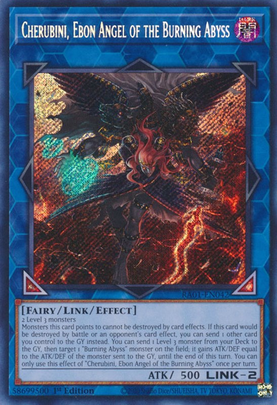 Cherubini, Ebon Angel of the Burning Abyss [RA01-EN042] Secret Rare | Card Merchant Takapuna