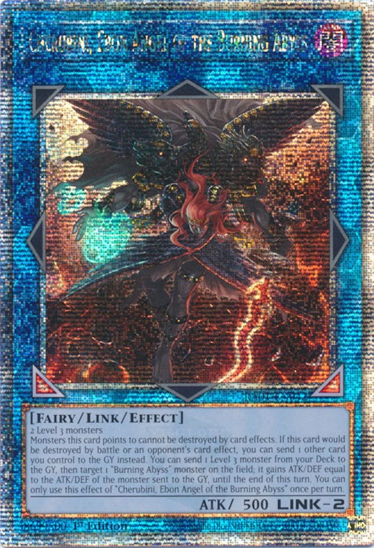 Cherubini, Ebon Angel of the Burning Abyss [RA01-EN042] Quarter Century Secret Rare | Card Merchant Takapuna