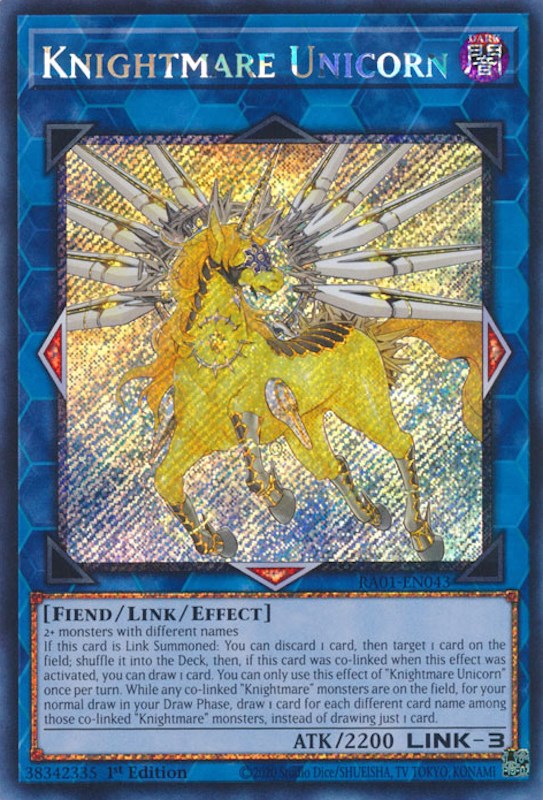 Knightmare Unicorn [RA01-EN043] Platinum Secret Rare | Card Merchant Takapuna