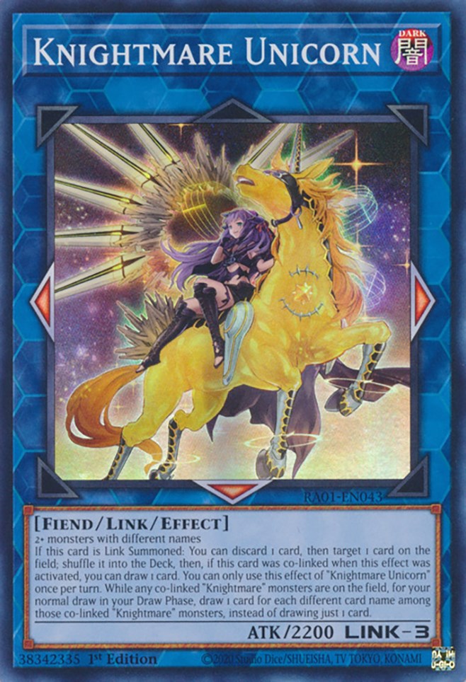 Knightmare Unicorn (Alternate Art) [RA01-EN043] Super Rare | Card Merchant Takapuna