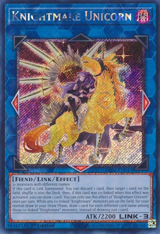 Knightmare Unicorn (Alternate Art) [RA01-EN043] Platinum Secret Rare | Card Merchant Takapuna