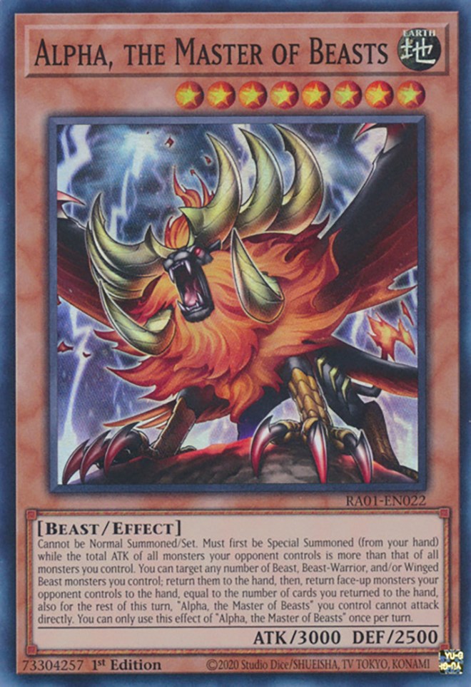 Alpha, the Master of Beasts [RA01-EN022] Super Rare | Card Merchant Takapuna