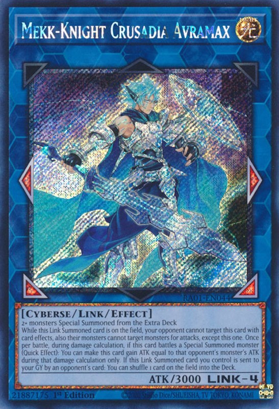 Mekk-Knight Crusadia Avramax [RA01-EN044] Platinum Secret Rare | Card Merchant Takapuna