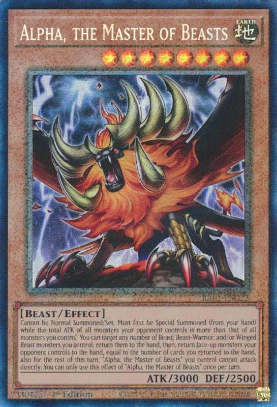 Alpha, the Master of Beasts [RA01-EN022] Prismatic Collector's Rare | Card Merchant Takapuna