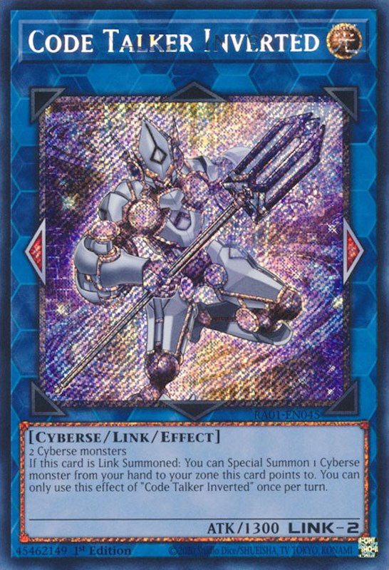 Code Talker Inverted [RA01-EN045] Platinum Secret Rare | Card Merchant Takapuna