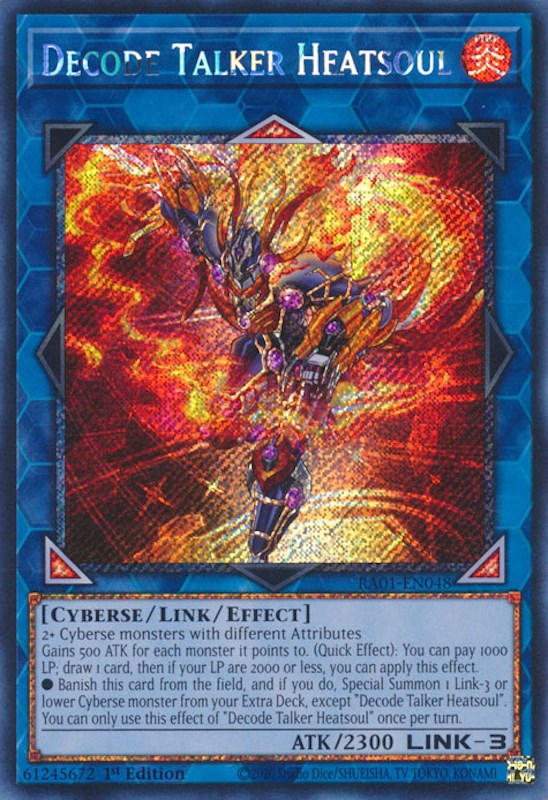 Decode Talker Heatsoul [RA01-EN048] Platinum Secret Rare | Card Merchant Takapuna