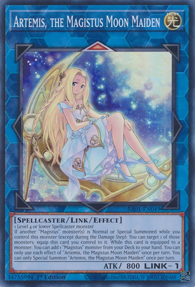 Artemis, the Magistus Moon Maiden [RA01-EN049] Super Rare | Card Merchant Takapuna