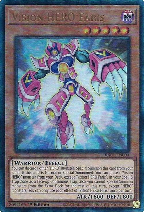 Vision HERO Faris [RA01-EN004] Prismatic Ultimate Rare | Card Merchant Takapuna