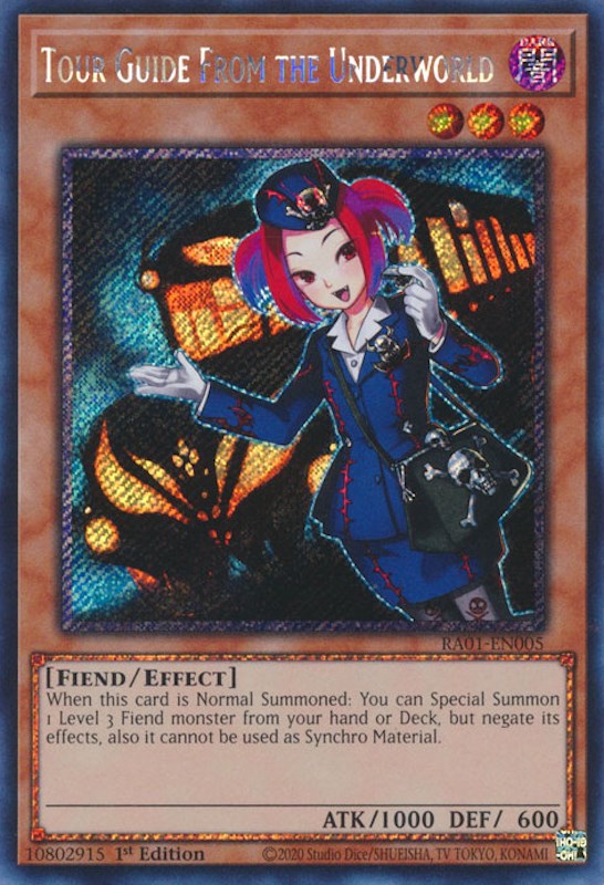 Tour Guide From the Underworld [RA01-EN005] Platinum Secret Rare | Card Merchant Takapuna