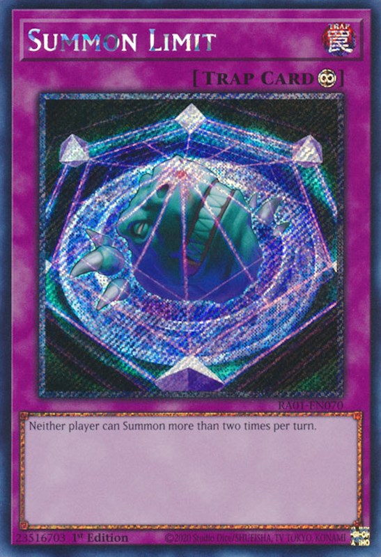 Summon Limit [RA01-EN070] Platinum Secret Rare | Card Merchant Takapuna