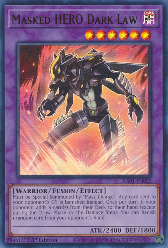 Masked HERO Dark Law [RA01-EN025] Ultra Rare | Card Merchant Takapuna