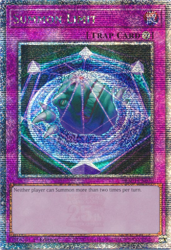 Summon Limit [RA01-EN070] Quarter Century Secret Rare | Card Merchant Takapuna