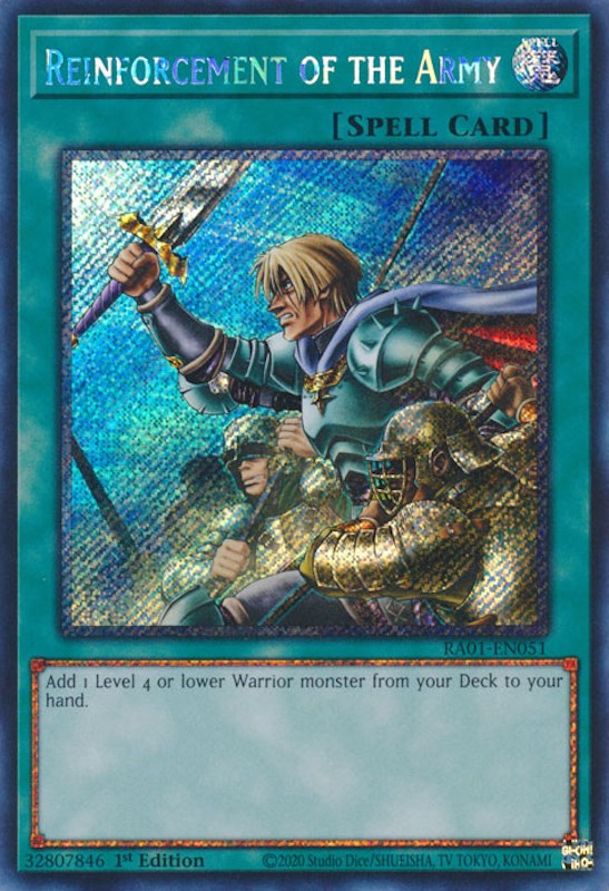 Reinforcement of the Army [RA01-EN051] Platinum Secret Rare | Card Merchant Takapuna